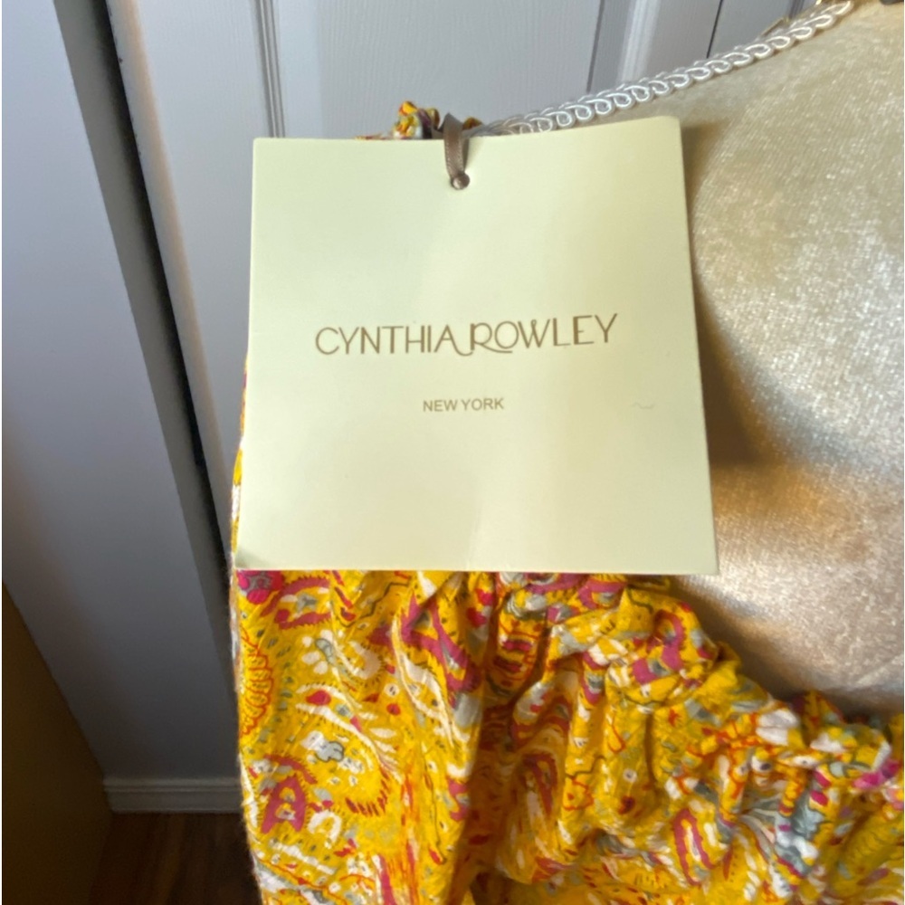 Cynthia Rowley Yellow Print Top - Picture 3 of 6